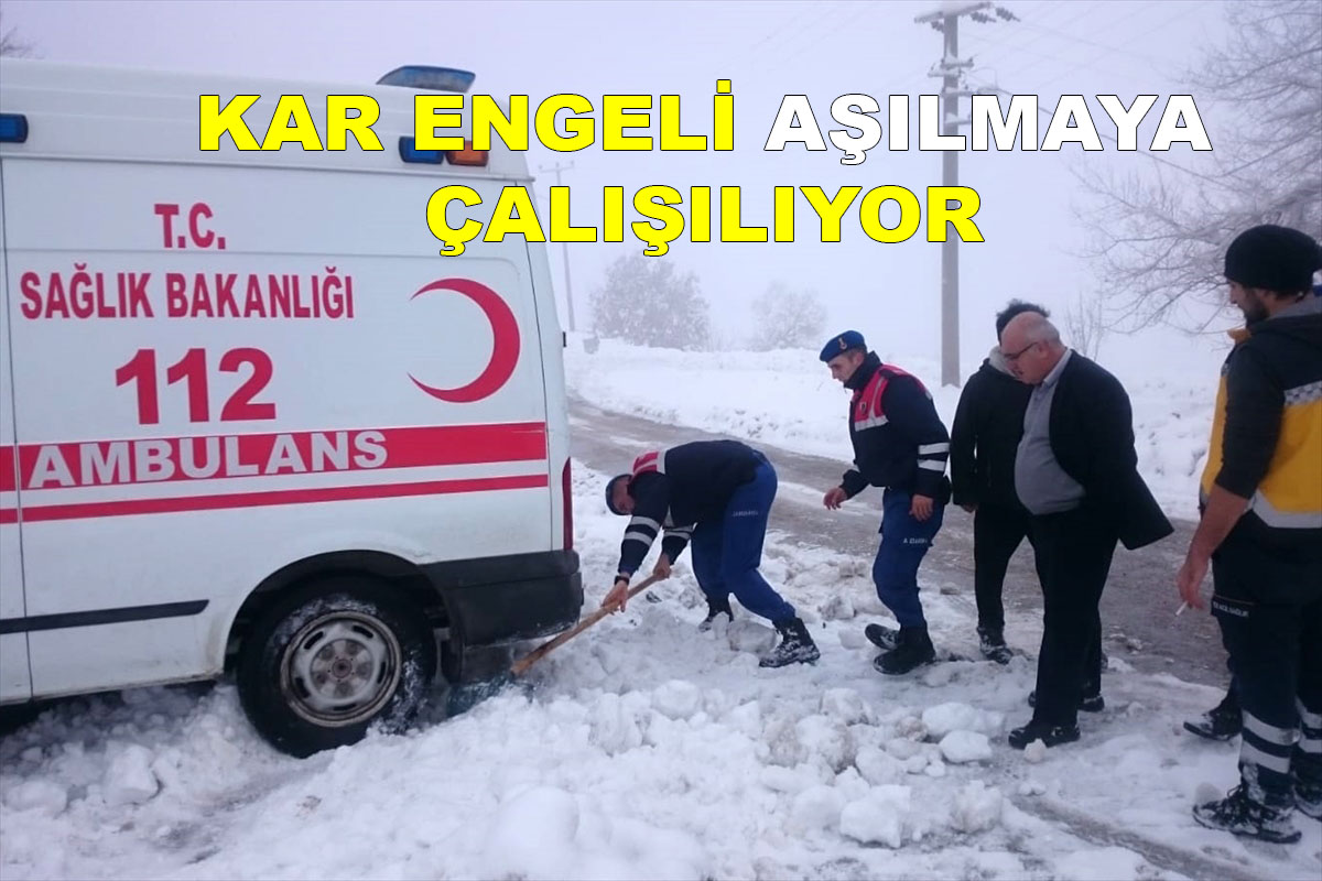 KARDA KALAN AMBÜLANSA JANDARMA DESTEĞİ