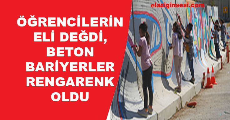 ÖĞRENCİLERİN ELİ DEĞDİ, BETON BARİYERLER RENGARENK OLDU