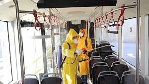 OTOBÜSLER DEZENFEKSİYONDAN GEÇİRİLİYOR