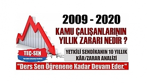  Kamu çalışanlarının on yıllık fayda-zarar analizinde zararlı çıktı