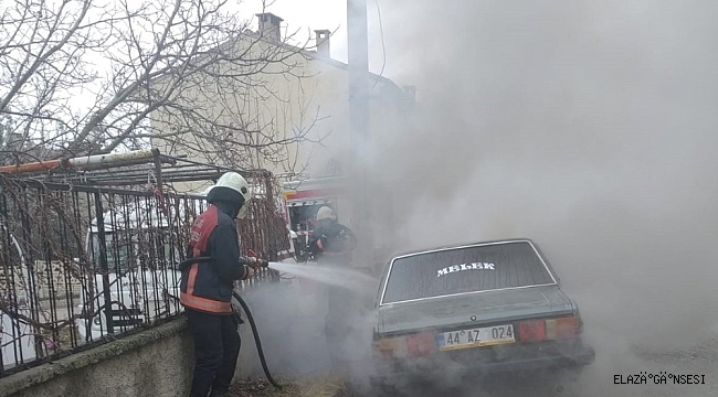 Elazığ'da araç yangını