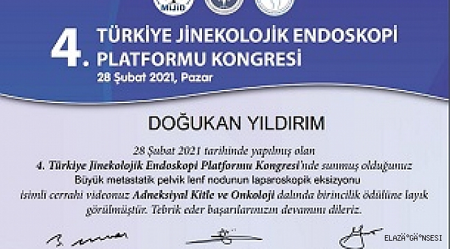 Doç. Dr. Doğukan Yıldırım'a 2 ayrı kategoride birincilik ödülü