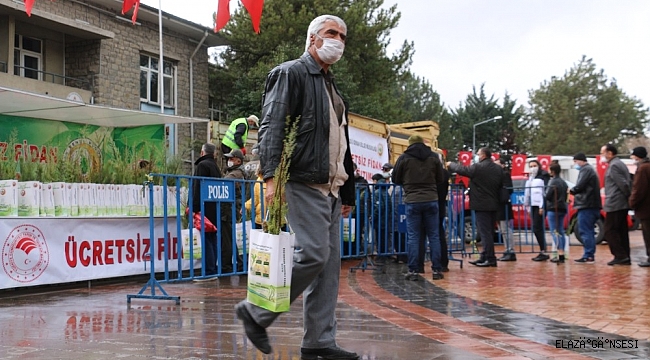Elazığ'da vatandaşlara 5 bin adet ücretsiz fidan dağıtıldı
