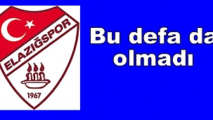 Elazığspor'da hayal kırıklığı 