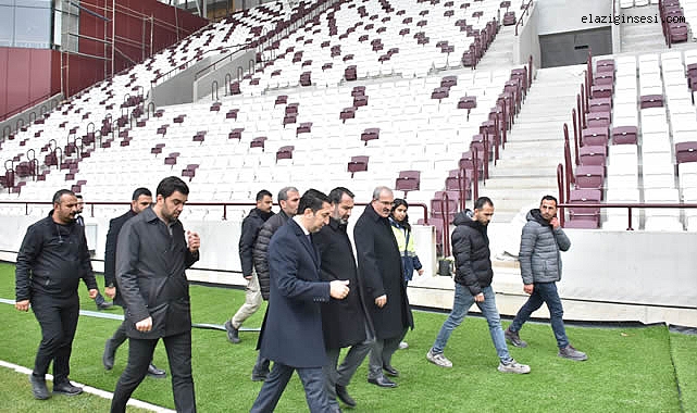 Elazığ İl protokolü stadyumda incelemelerde bulundu