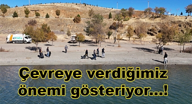 Hazar gölü çevresinde yaklaşık 5 tona yakın çöp toplandı