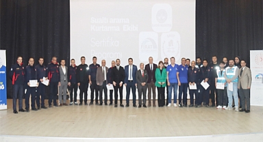 Elazığ'da, Su altı arama ve kurtarma ekibi sertifikalarını aldı