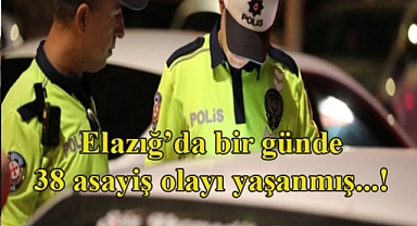 Elazığ'da bir haftalık asayiş bilançosu; 228 olayın yaşandığı açıklandı