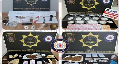 Elazığ'da Uyuşturucu Operasyonları: 1 Ayda 73 şüpheliye işlem, kilolarca uyuşturucu ele geçirildi