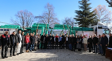 Proje kapsamında üreticilere sera örtü malzemesi desteği