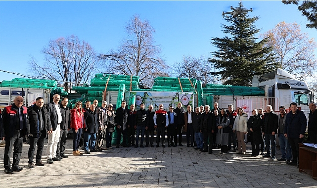Proje kapsamında üreticilere sera örtü malzemesi desteği