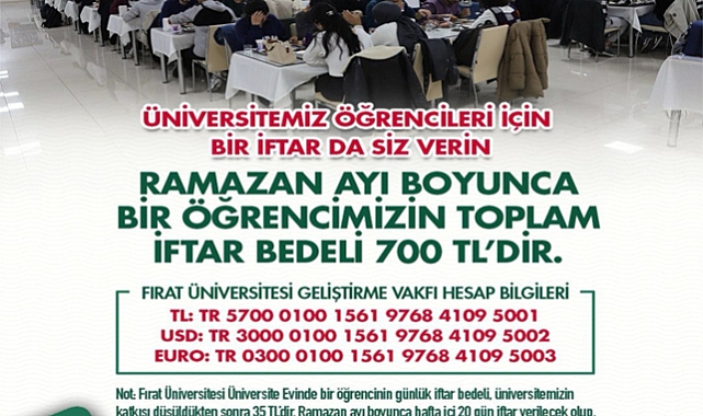 FÜ'si Öğrenciler için iftar kampanyasi başlattı