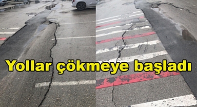 Elazığ'da yol çökmesi tepki çekti