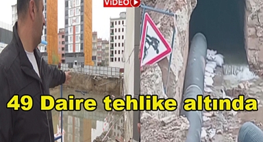 Elazığ'da İnşaat temelindeki su birikintisi 49 daireyi tehdit ediyor