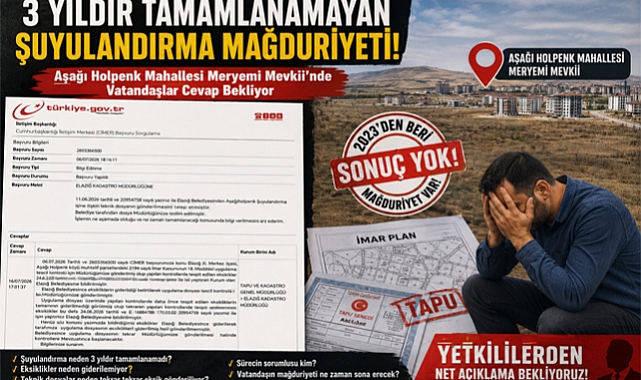 3 Yıldır Tamamlanamayan Şuyulandırma Vatandaşı Mağdur Ediyor: Gözler Elazığ Belediyesi'nde