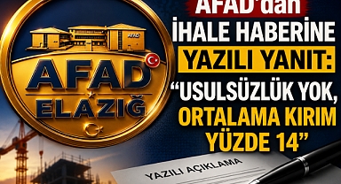 AFAD'dan İhale Haberine Yazılı Yanıt: