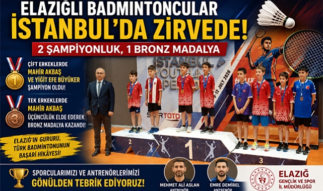 Elazığlı Badmintonculardan İstanbul'da Büyük Başarı: 2 Şampiyonluk, 1 Bronz Madalya