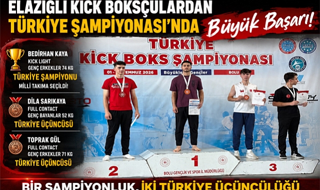 Elazığlı Kick Boksçulardan Türkiye Şampiyonası'nda Büyük Başarı: Bir Şampiyonluk, İki Türkiye Üçüncülüğü