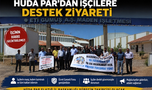 HÜDA PAR'dan Maden'deki Eti Gümüş İşçilerine Destek Ziyareti