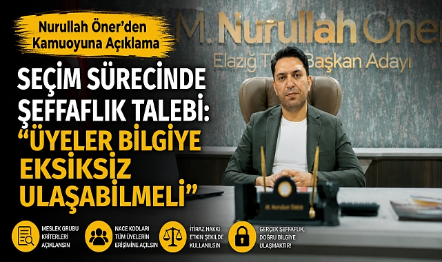 Nurullah Öner'den ETSO Seçim Sürecine Şeffaflık Çağrısı: Üyeler Bilgiye Eksiksiz Ulaşabilmeli