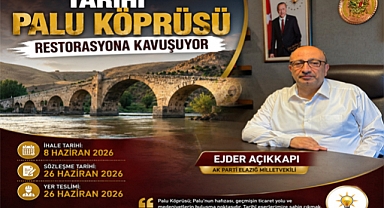 Tarihî Palu Köprüsü Restorasyona Kavuşuyor