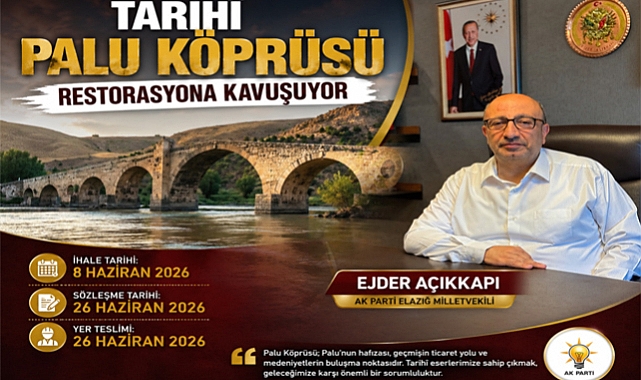 Tarihî Palu Köprüsü Restorasyona Kavuşuyor